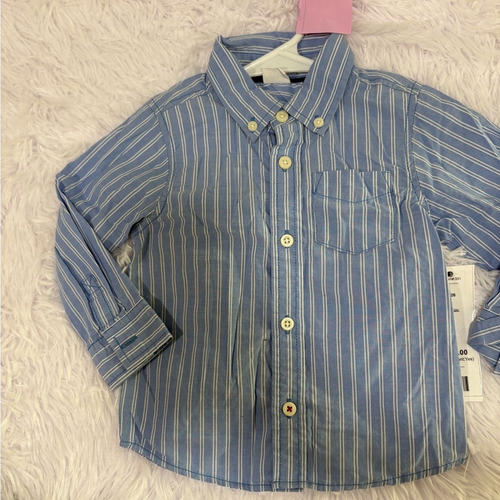 Crazy 8 Boys' Light Blue & White Stripe Button-Down Shirt